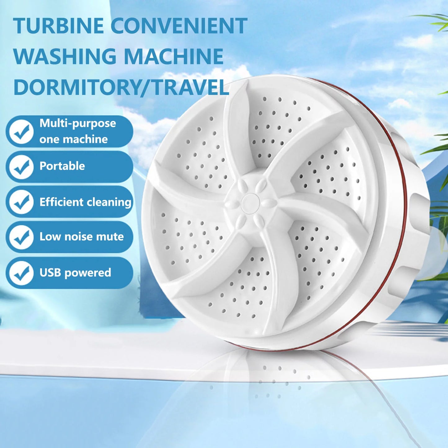 Portable Washing Machine,Mini Washing Machine,Mini Dishwashers Turbo with USB, Suitable for Home Business, Travel, College Room, RV, Apartment
