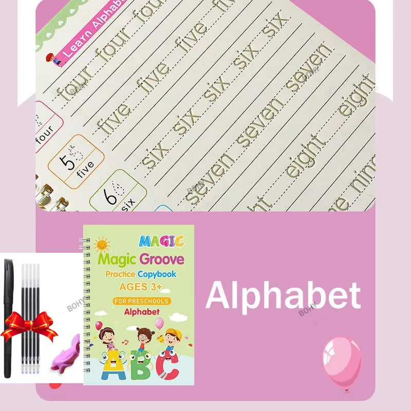 Free Shipping SANK Copybooks Pen Magic Copy Book Free Wiping Children'S Kids Writing Sticker Practice Copybook for Calligraphy