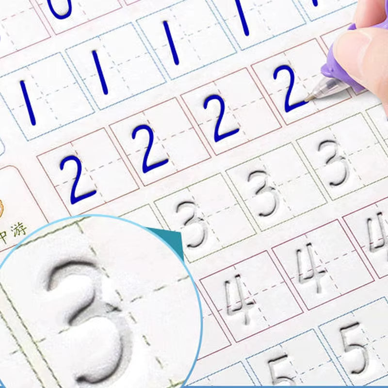 Free Shipping SANK Copybooks Pen Magic Copy Book Free Wiping Children'S Kids Writing Sticker Practice Copybook for Calligraphy