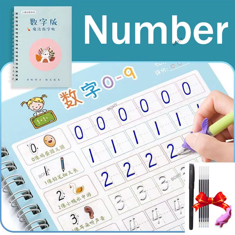 Free Shipping SANK Copybooks Pen Magic Copy Book Free Wiping Children'S Kids Writing Sticker Practice Copybook for Calligraphy