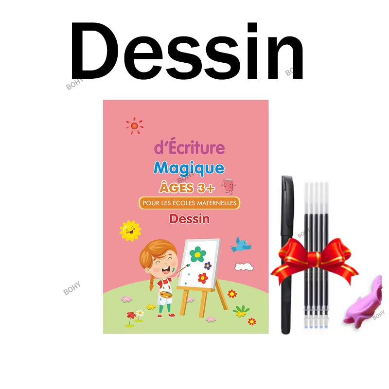 Free Shipping SANK Copybooks Pen Magic Copy Book Free Wiping Children'S Kids Writing Sticker Practice Copybook for Calligraphy