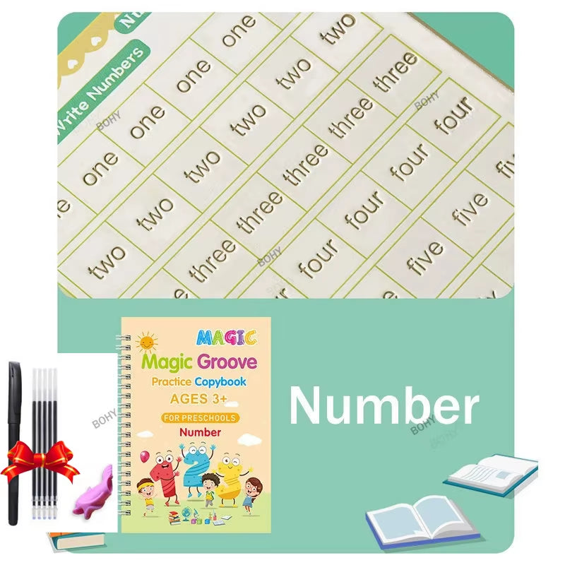 Free Shipping SANK Copybooks Pen Magic Copy Book Free Wiping Children'S Kids Writing Sticker Practice Copybook for Calligraphy