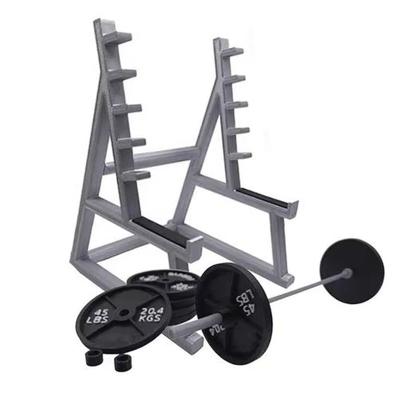 Funny Barbell Design Squat Rack Pen Stand Holder Creative Gifts for Fitness Weightlifting Enthusiasts Office Desk Ornament Decor