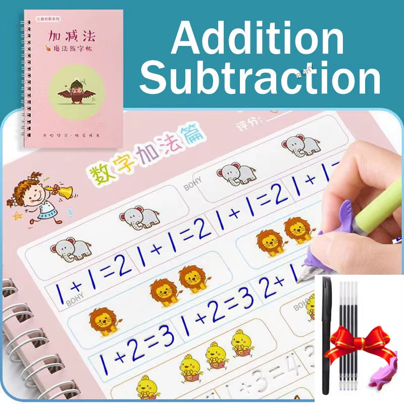 Free Shipping SANK Copybooks Pen Magic Copy Book Free Wiping Children'S Kids Writing Sticker Practice Copybook for Calligraphy