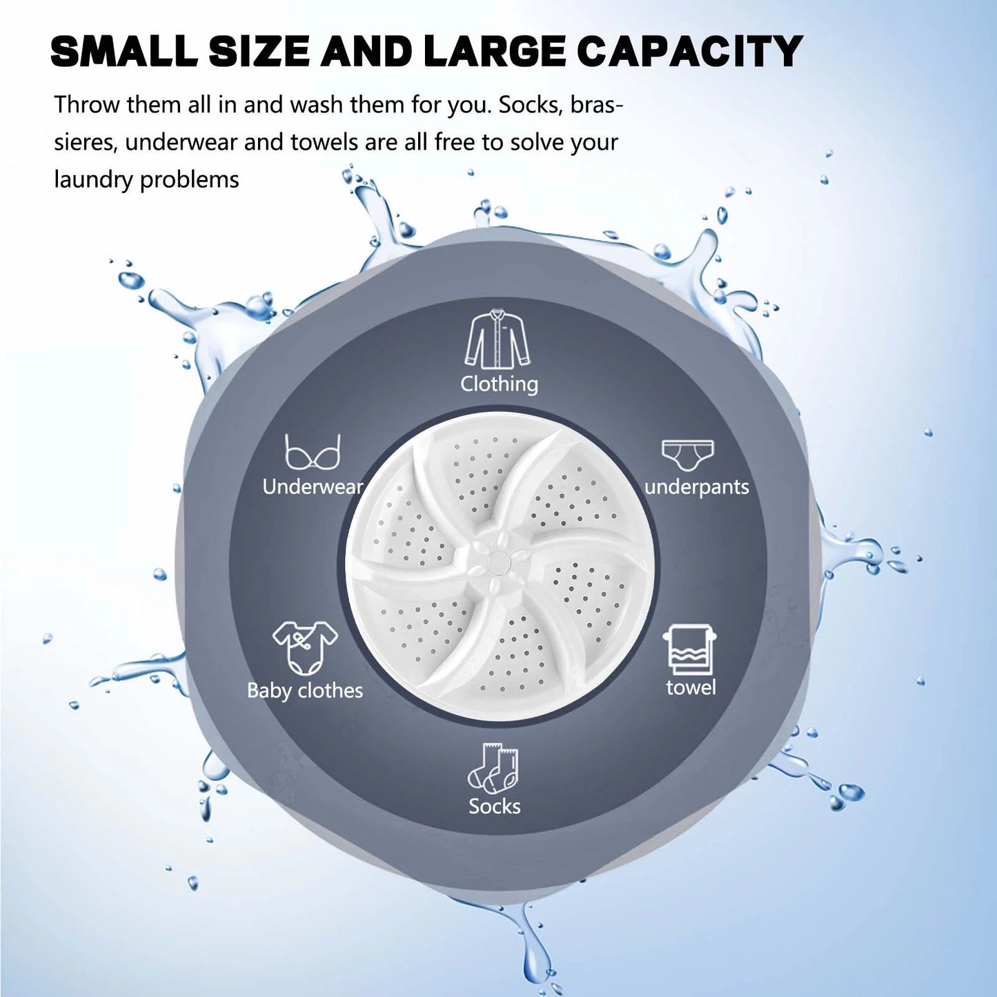 Portable Washing Machine,Mini Washing Machine,Mini Dishwashers Turbo with USB, Suitable for Home Business, Travel, College Room, RV, Apartment