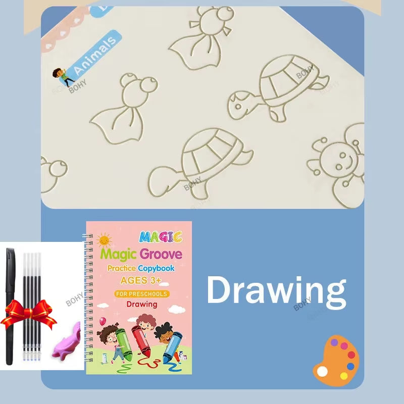 Free Shipping SANK Copybooks Pen Magic Copy Book Free Wiping Children'S Kids Writing Sticker Practice Copybook for Calligraphy